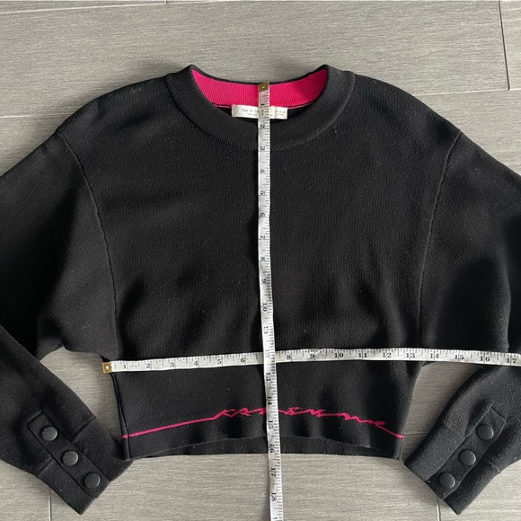 Rag & Bone / JEAN Sharon Knit Top Black Pink Cropped Crewneck Sweater Size XS - Picture 15 of 16